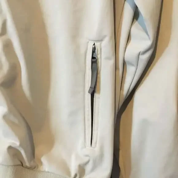 686 Full Zip Bomber Jacket with Pockets Eggshell color logo unisex